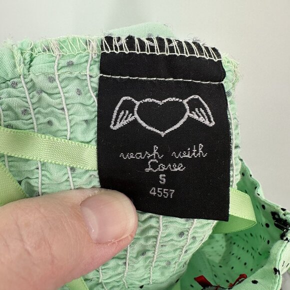 HELL BUNNY dress fit flare polka dot pinup rockabilly mint green 50s inspired S - Picture 11 of 11